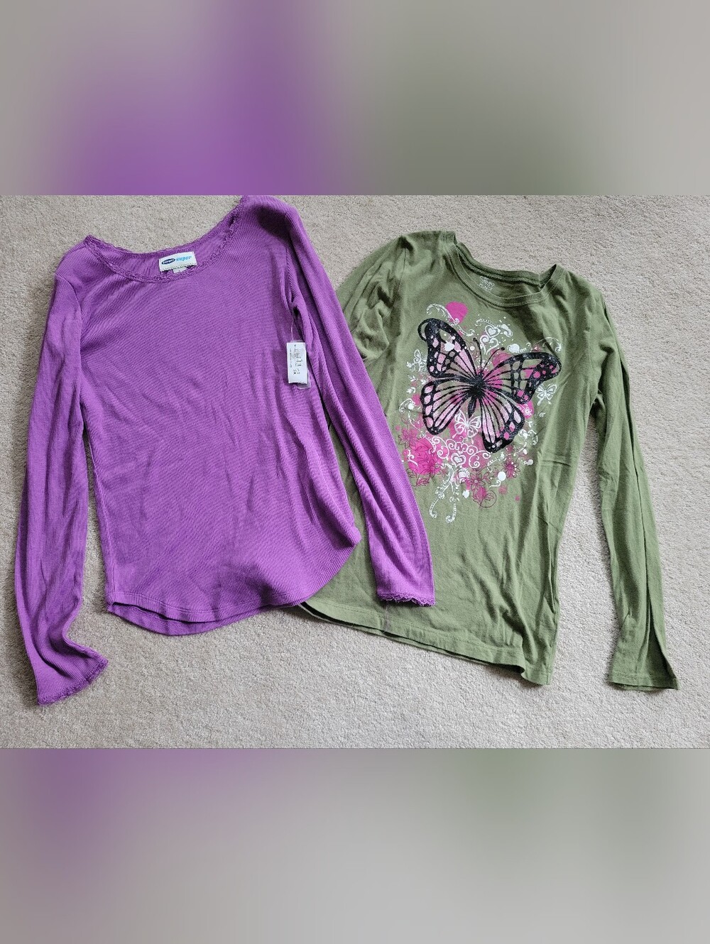 Girls Old Navy & Children's Place Long Sleeve Tops Butterfly Sz Large 10 -12